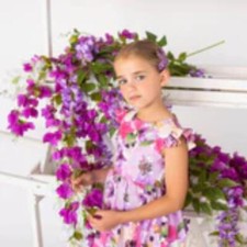 MAGIL Abito cotone stampato bambina fantasia fiori MADE IN ITALY 10 anni