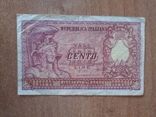 Banconota Lire 100 cento Italia Repubblica Elmata Anno 1951