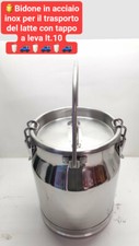 Bidone in acciaio inox per il latte con tappo a leva 10lt.