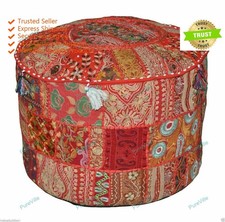 Pouf Ottomano Etnico Indien Floreale Pouf Puf Cuscino Da Pavimento Poggiapiedi
