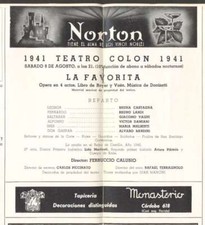 Programme Colon Theatre Opera B Castagna B Landi 1941 