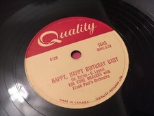THE TUNE WEAVERS : HAPPY, HAPPY BIRTHDAY BABY  /  OL' MAN RIVER.  Canada. 78.rpm