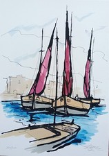 Franco Badellino - Serigrafia colorata a mano numerata e firmata