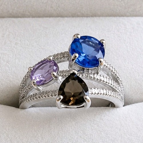 Anello pietre argento - 3,