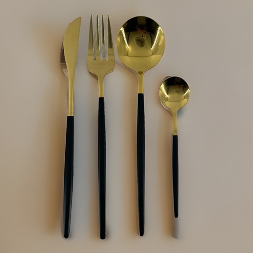Set posate moderne - posate, nero