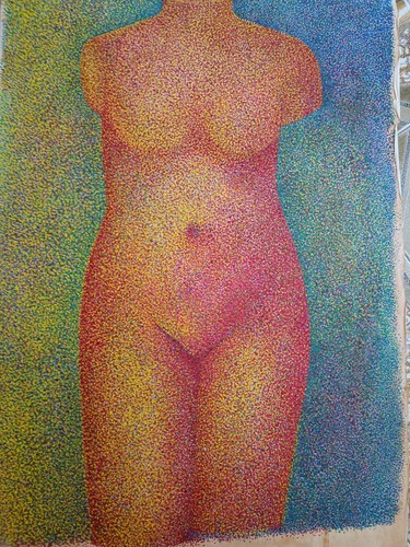 Dipinto nudo carta - di, su