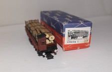 RIVAROSSI H0 : Carro pianale C Poz L/g con carico di tronchi ottimo in orig. box