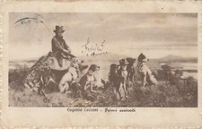 CARRTOLINA *96 ARTE PITTURA EUGENIO CECCONI PRIMI ARRIVATI STORIA VIAGGIATA 1917