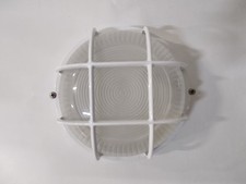 Plafoniera per esterno S.18/G BIANCA SIMES, in ALLUMINIO E VETRO E27 75W