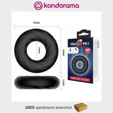 Anello fallico per il pene in silicone nero super soft elastico morbido liscio