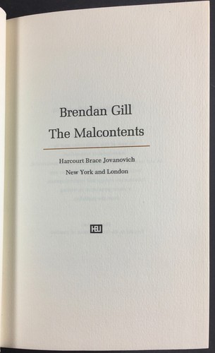 Brendan gill the malcontents - gill,
