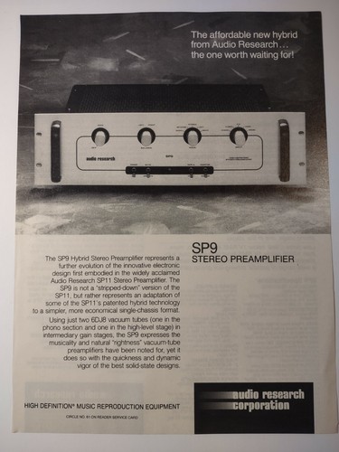 Audio research corporation sp9 - audio,