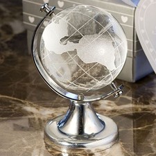 4 BOMBONIERE MAPPAMONDO IN VETRO E ACCIAIO COMUNIONE WEDDING PROMESSA BATTESIMO