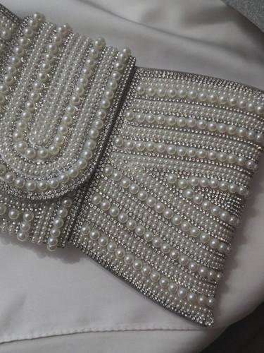 Pochette donna argento - , perle