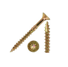 VITI PER LEGNO IMPRONTA TORX TESTA SVASATA MM 6 MM 8 ACCIAIO C15 ZINCATO GIALLO