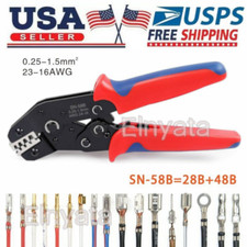 SN-58B 6.3/4.8/2.8 Spina Molla Crimpatrice Strumento Cricchetto Terminale 0.25-1.5mm²