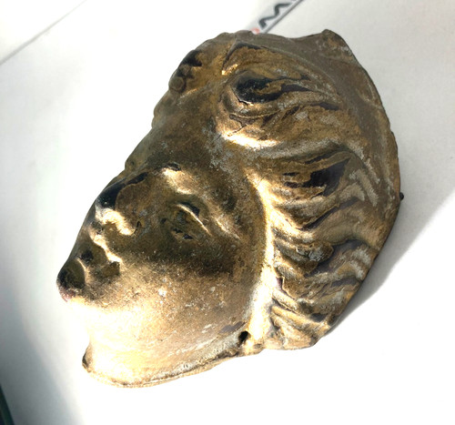 Objet ancien tête - bois, femme