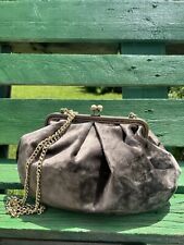 Borsa Pasticcino Artigianale Handmade Grigio Antracite Clic Clac Con Tracolla