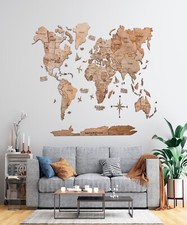 Mappa del mondo in legno arte