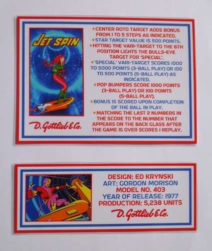 Jet spin gottlieb 1977 - 'jet,