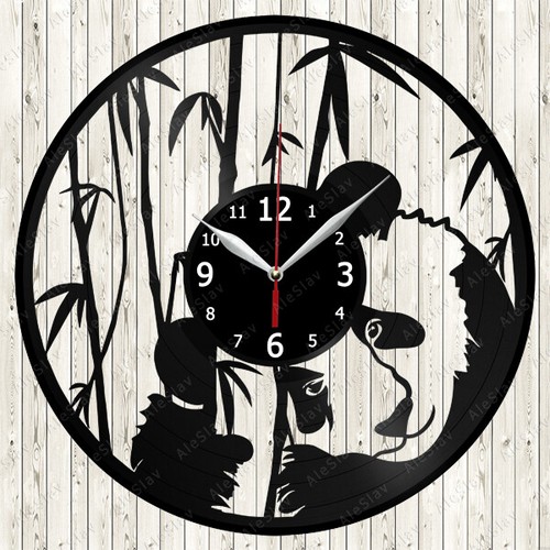 Panda vinyl record wall - vinyl, clock