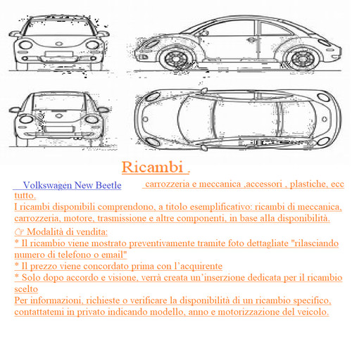 Ricambi volkswagen new - ricambi, beetle
