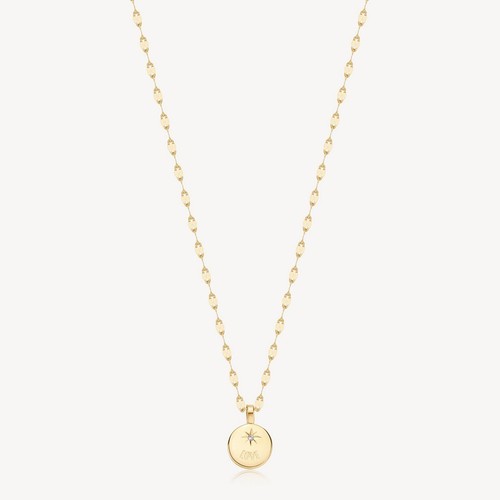 Collana dorata pendente - , "love"