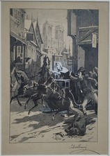 LORENZO DELLEANI - 1870 Maria Antonietta, Carboncino 23x17 Originale, Pubblicato