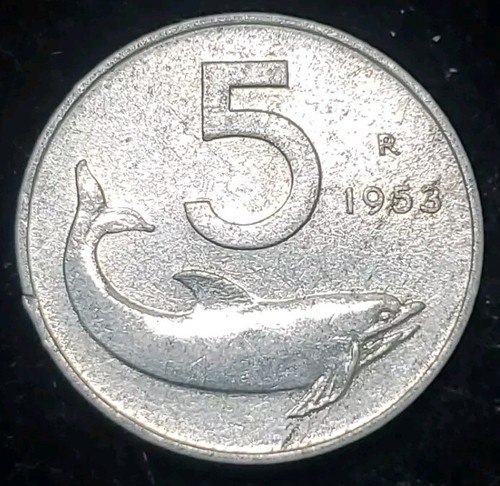 Moneta cinque lire - cinque, (5)