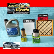 KIT TAGLIANDO OPEL ASTRA J 1.6 CDTI DIESEL 81 100 kw 5L OLIO GM 5W30 + 4 FILTRI