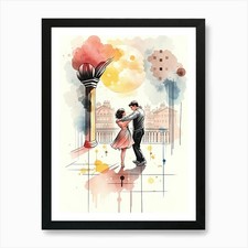 Acquerello di una coppia arte