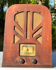 PHILCO MODEL 38-93B RADIO D'EPOCA A VALVOLE IN LEGNO LAPIDE 1938