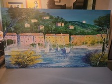 Mario Soave olio su tela mista su tela cm. 50x100 anche lodola manera kostabi 