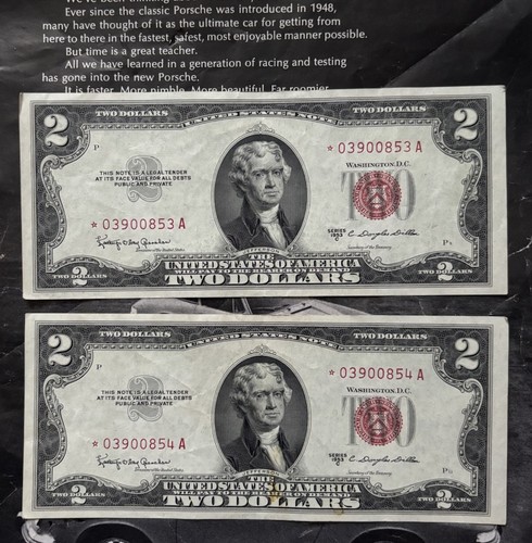 Two dollar bill 1953c - bill,