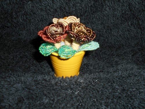 Vasetto con fiori perline - fiori, di