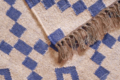 Tappeto iuta lana kilim - , bianco