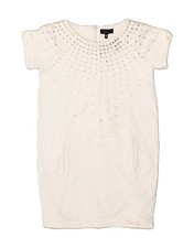 TWIN-SET Vestito Maglione Bambina Manica Corta 13-14 Anni Bianco CQ15