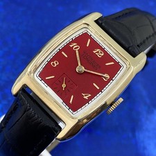 Splendido quadrante rosso WITTNAUER LONGINES uomo vintage anni '50 completamente revisionato GARANZIA