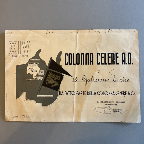 Attestato colonna celere o - colonna,
