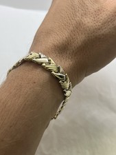 BRACCIALE ORO 18 KT 750% UOMO DONNA BICOLORE GIALLO E BIANCO BRACELET OR GOLD
