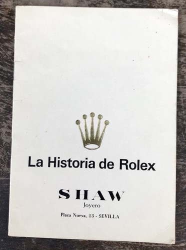 History rolex 1970 booklet - history,