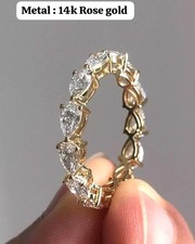 Personalizzato:- Anello con diamanti coltivati ​​in laboratorio taglio pera...