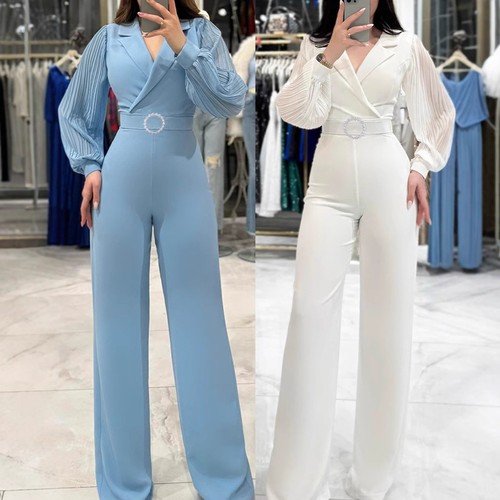 Tuta elegante con collo - , a