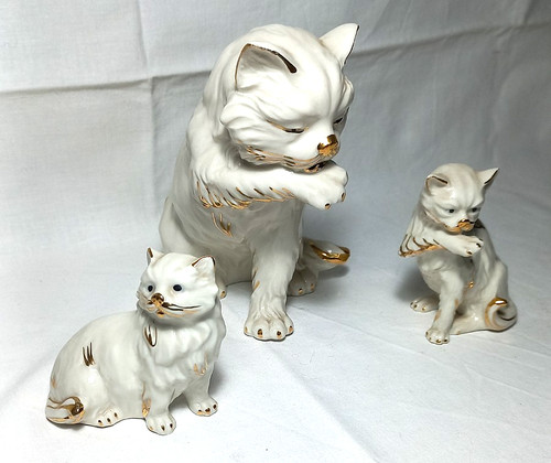 Tris gatti ceramica - gatti,