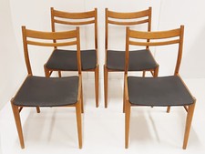 Set Di 4 Sedie Scandinave Danesi 1960 Vintage Teak E Similpelle 60S