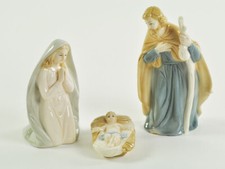 Set Statue Natività Presepe 3 Pezzi in Porcellana 14 CM
