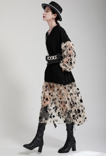 Shirt nera pizzo casual - t-shirt,