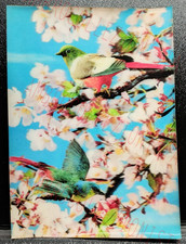 Cartolina Lenticolare da Collezione - 3D Postcard - Uccellini e Fiori