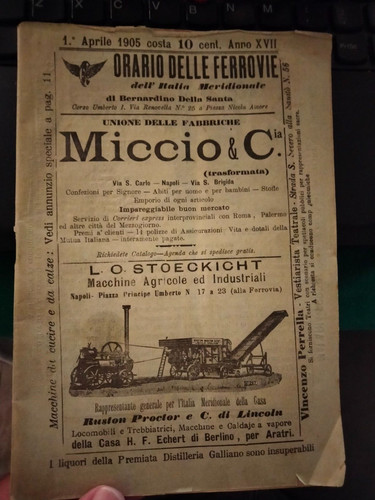 1905 napoli orario ferrovie - 1905,