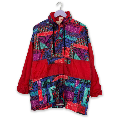 Giacca vento vintage rossa - giacca,